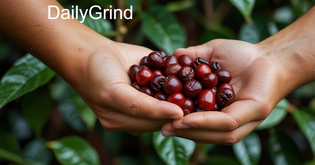 Hand-picked coffee beans